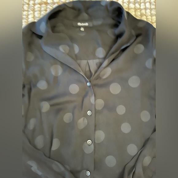 Madewell black polka dot blouse - Picture 3 of 3